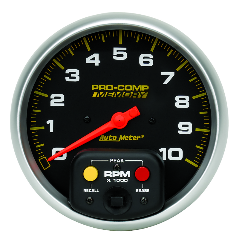 Autometer Pro-Comp 5 inch 10K RPM with Peak Memory In-Dash Tachometer
