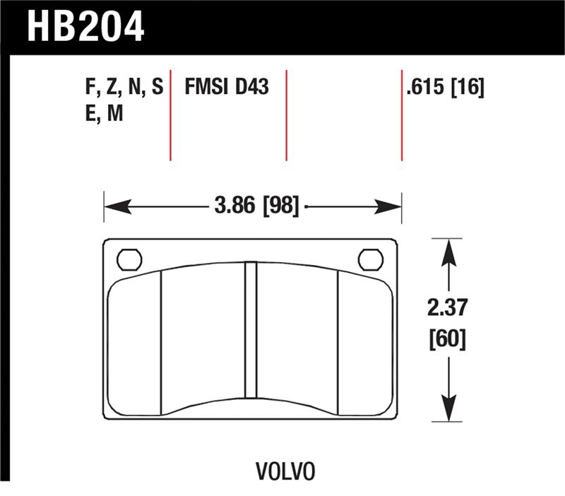 Hawk Volvo 142/145/164/240/242/244/245/262/265/1800 Black Race Brake Pads