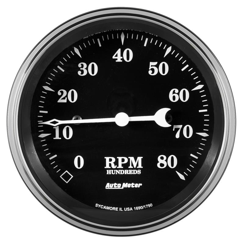 Auto Meter Gauge Tachometer 3 3/8in 8k RPM In-Dash Old Tyme Black