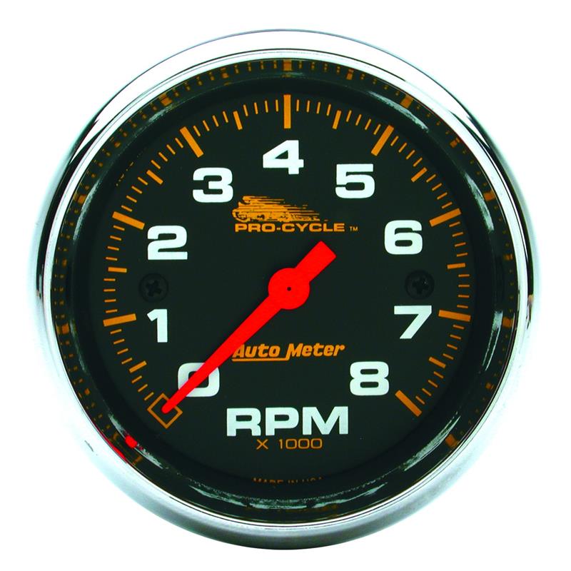 Autometer Pro-Cycle Gauge Tach 2 5/8in 8K Rpm 2&4 Cylinder Black