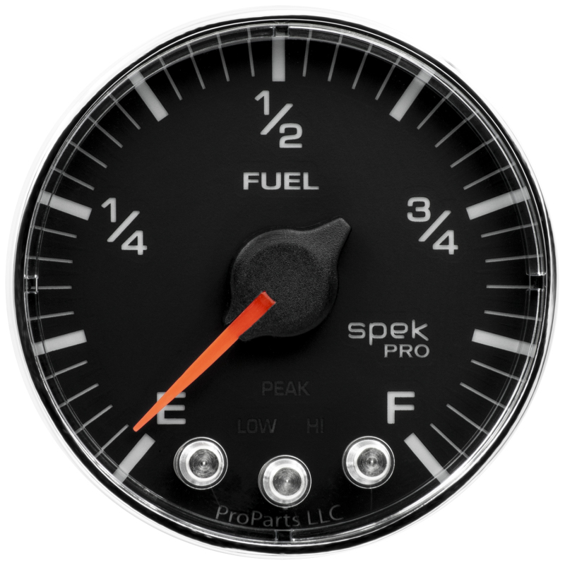 Autometer Spek-Pro Gauge Fuel Level 2 1/16in 0-270 Programmable Blk/Chrm