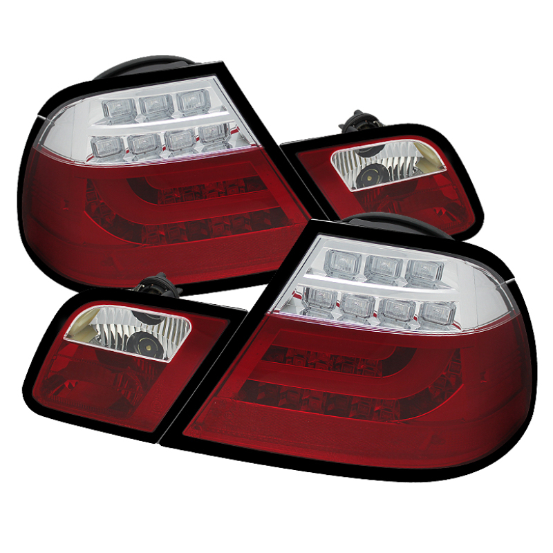 SPYDER LED Tail Lights Red Clear BMW E46 2000-2003 | Auto Barn