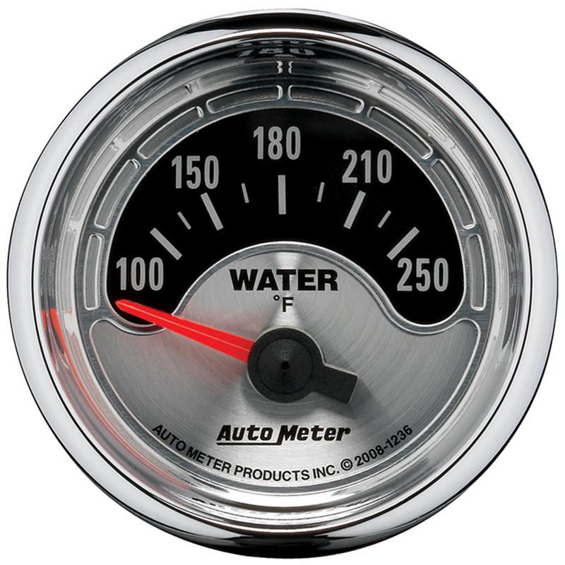 Autometer American Muscle 52mm Short Sweep Electric 250 Deg F Water Temp Gauge
