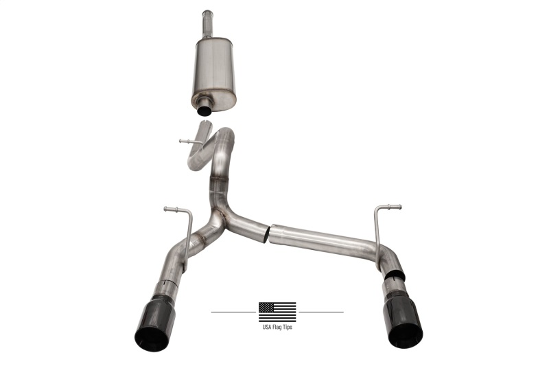 Corsa 2018-2025 Jeep Wrangler JLU 3.6L 2.75in Sport Cat-Back Exhaust w/ Black Tips