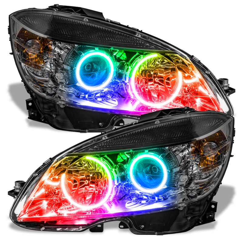 Oracle 0811 Mercedes Benz CClass PreAssembled Headlights Chrome Housing ColorSHIFT