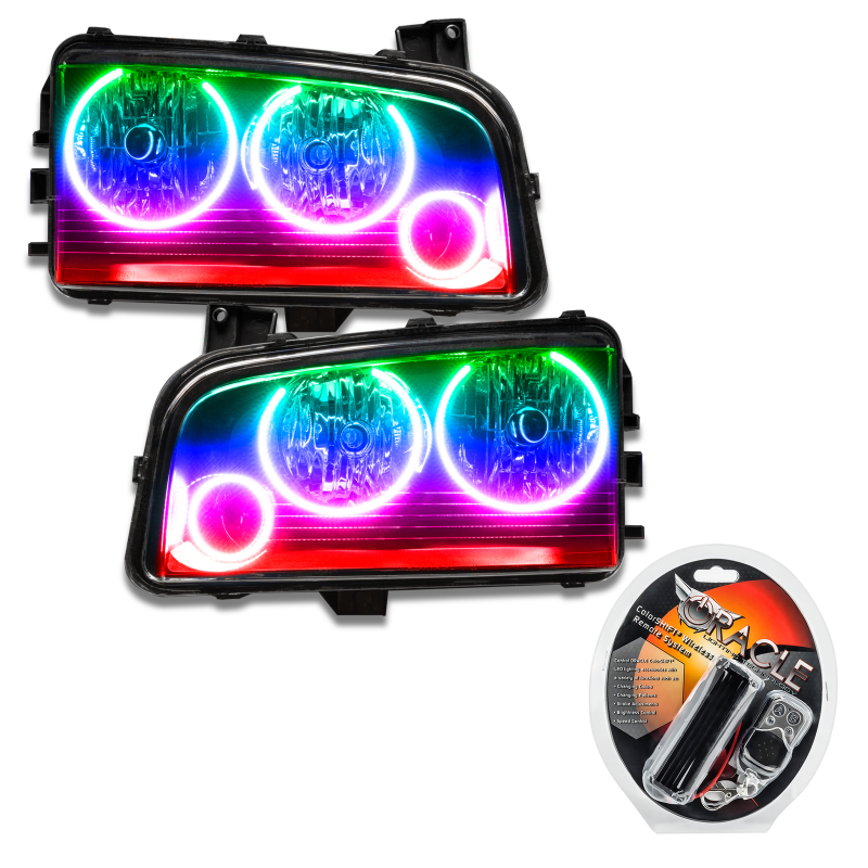 Oracle 05-10 Dodge Charger SMD HL (Non-HID) - Triple Halo - ColorSHIFT