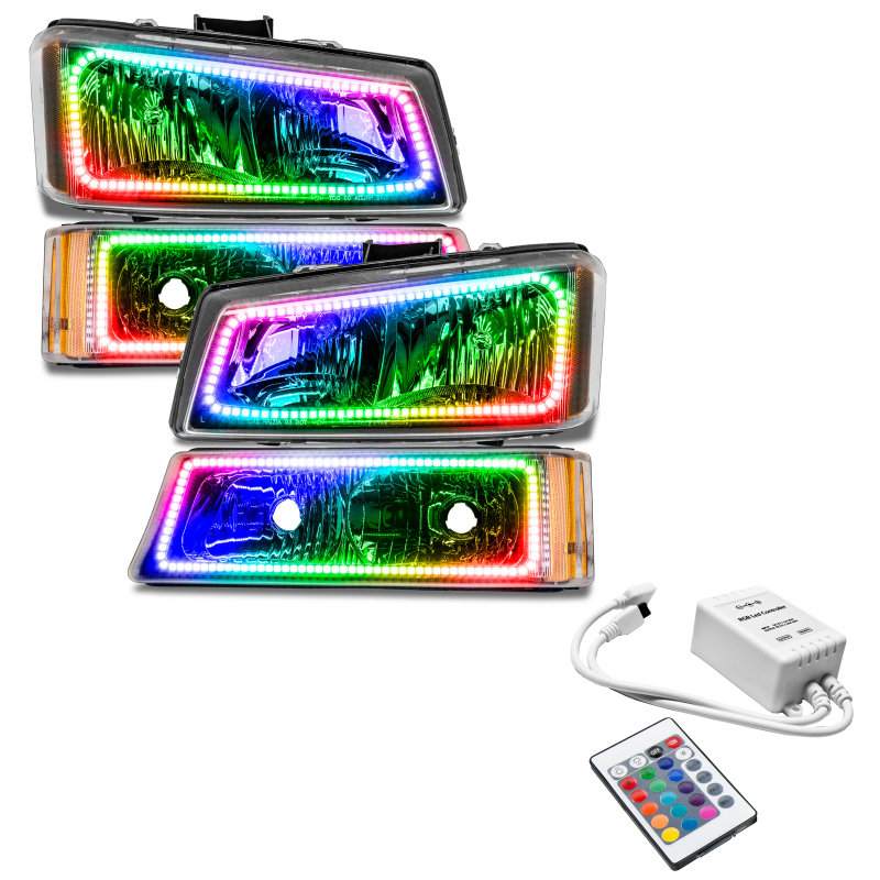 Oracle 03-06 Chevy Silv Pre-Assembled Headlights w/ Parking Lights - w/ Simple Controller