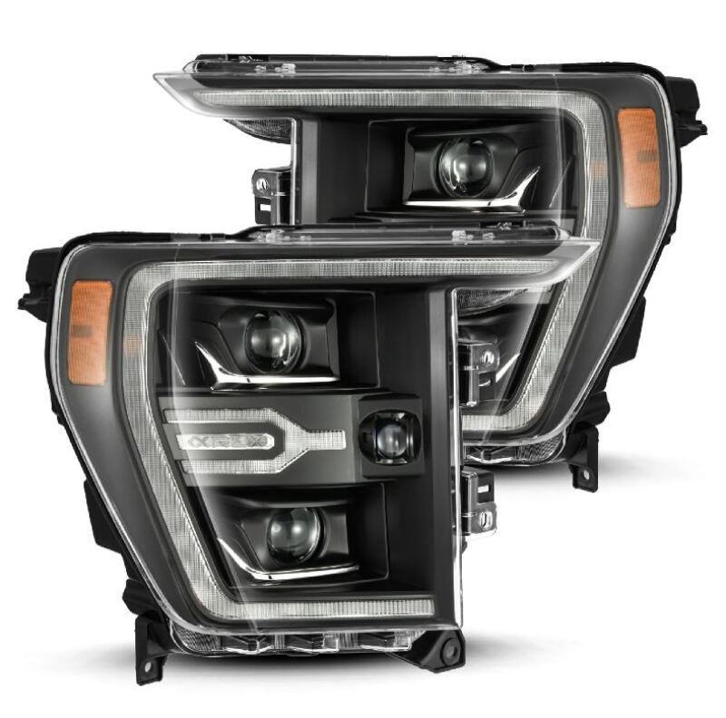 AlphaRex 21-22 Ford F150 Luxx-Series Projector Headlights Black w/Activ Light/Seq Signal