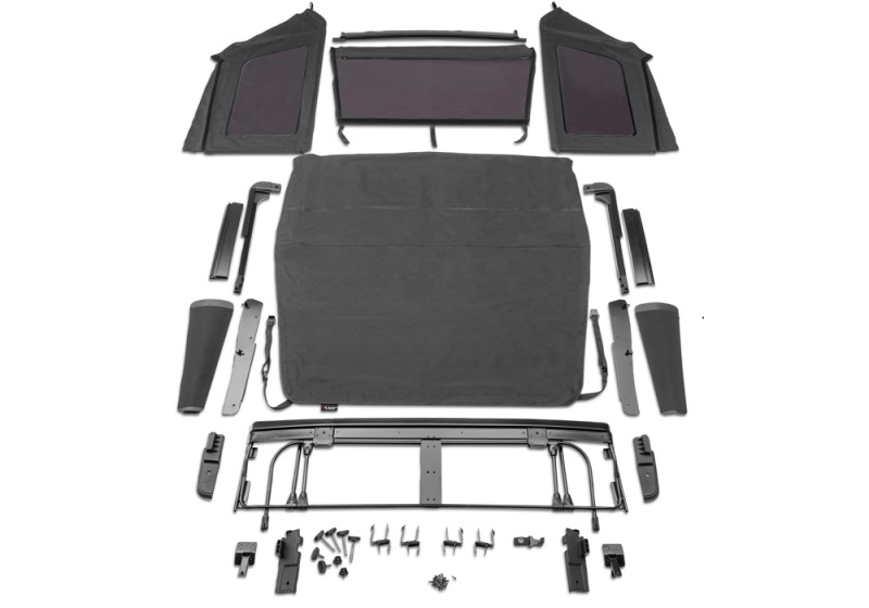 Rampage 2018-2022 Jeep Wrangler (JL) Frameless Trail Plus Top Kit - Black
