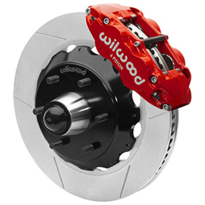 Wilwood 63-87 C10 FNSL6R Front Big Brake Kit 14in slotted 6x5.5 BP for drop spindles - Red
