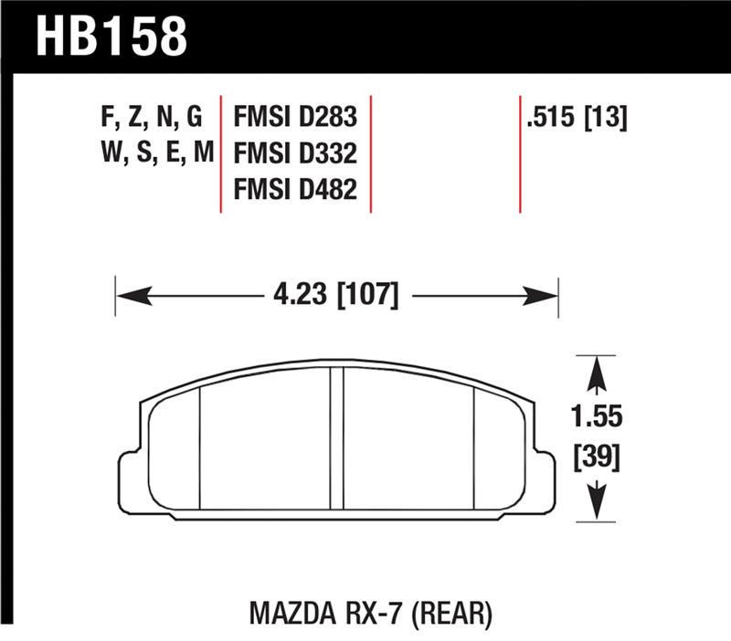 Hawk 86-95 Mazda RX-7 HP+ Street Rear Brake Pads