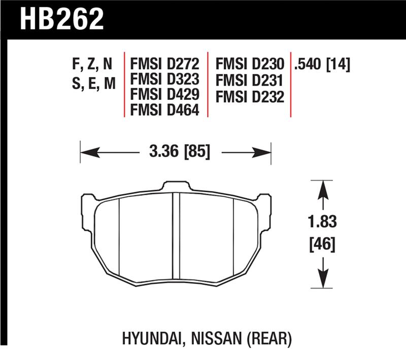 Hawk 89-97 Nissan 240SX SE HP+ Street Rear Brake Pads