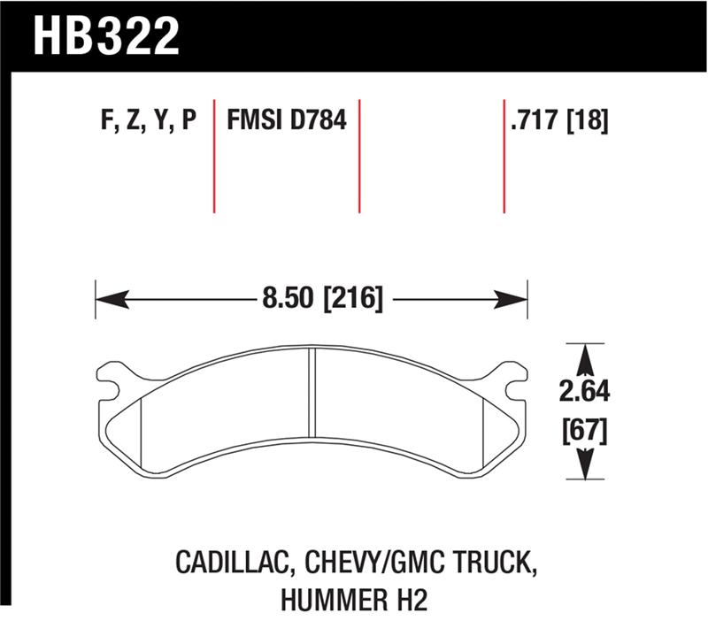 Hawk Chevy / GMC Truck / Hummer Super Duty Street Front Brake Pads