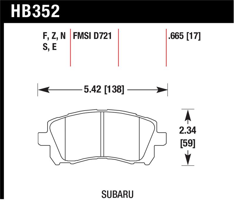 Hawk 02-03 WRX / 98-01 Impreza / 97-02 Legacy 2.5L / 98-02 Forester 2.5L D721 Performance Ceramic St