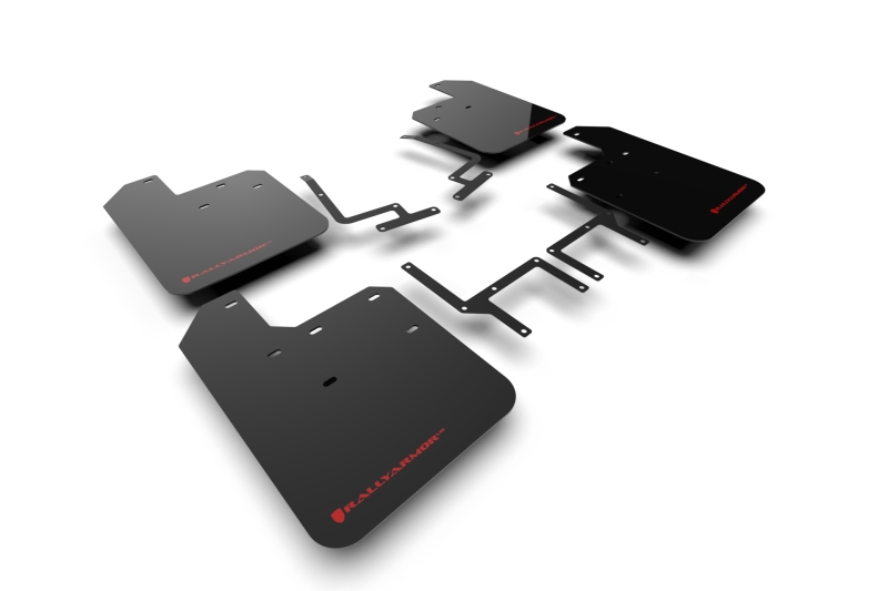 Rally Armor 18-25 Jeep JL Wrangler Black UR Mud Flap w/Red Logo