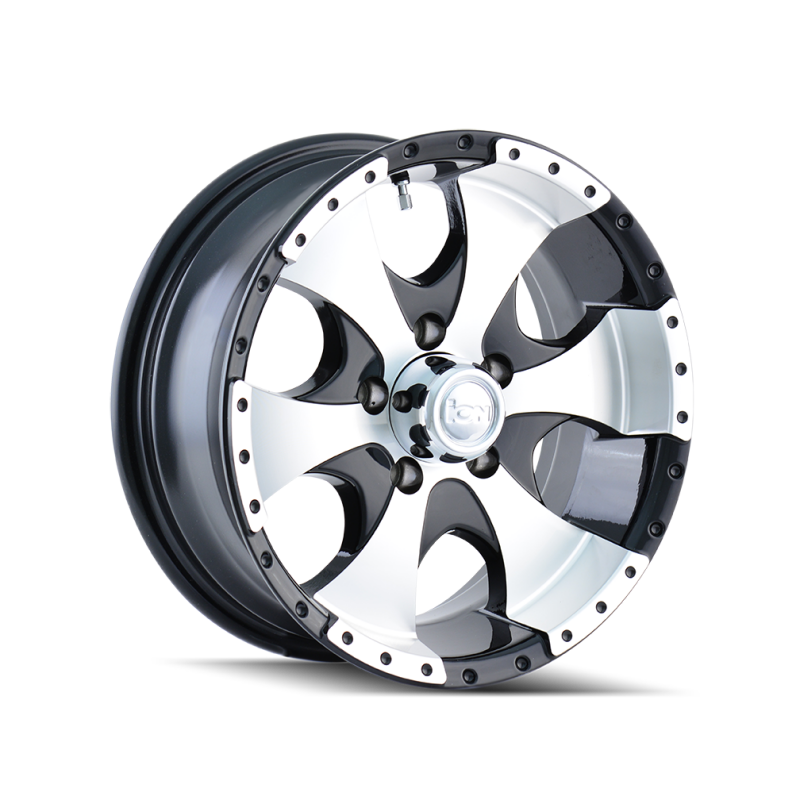 ION Type 136 15x6 / 6x139.7 BP / 0mm Offset / 108mm Hub Black/Machined Wheel