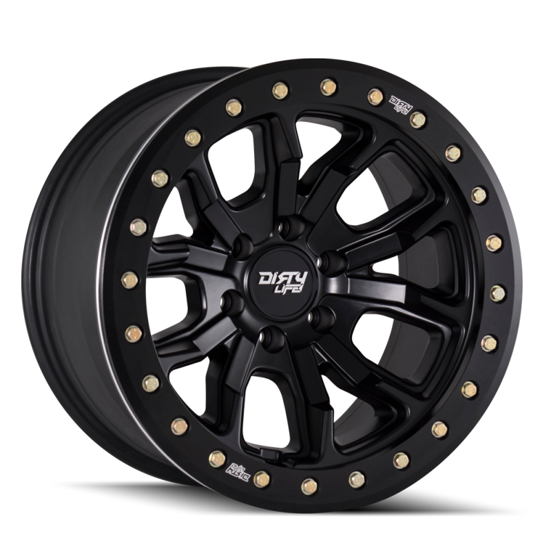 Dirty Life 9303 DT-1 17x9 / 5x127 BP / -38mm Offset / 78.1mm Hub Matte Black Wheel - Beadlock