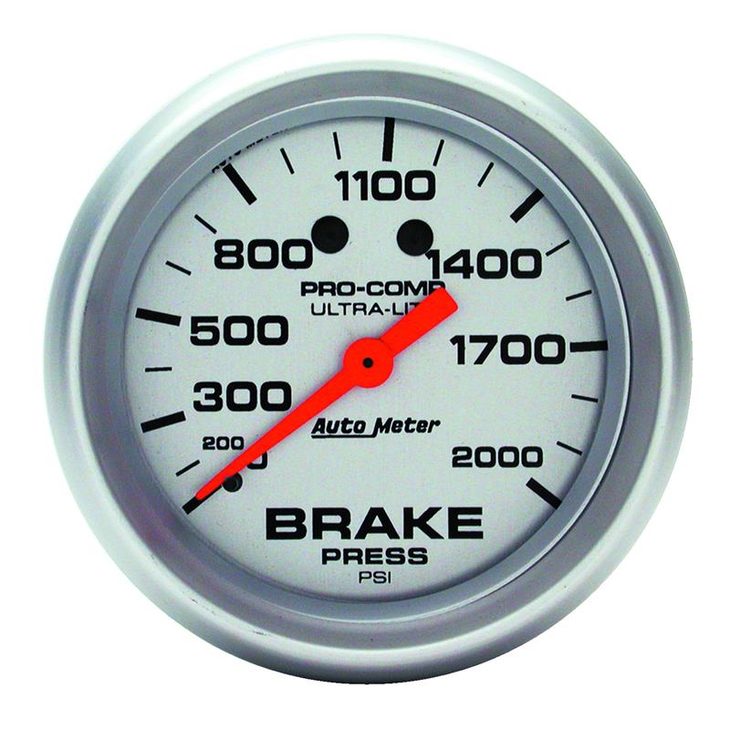 AutoMeter Gauge Brake Pressure 2-5/8in. 2000PSI Mechanical Ultra-Lite