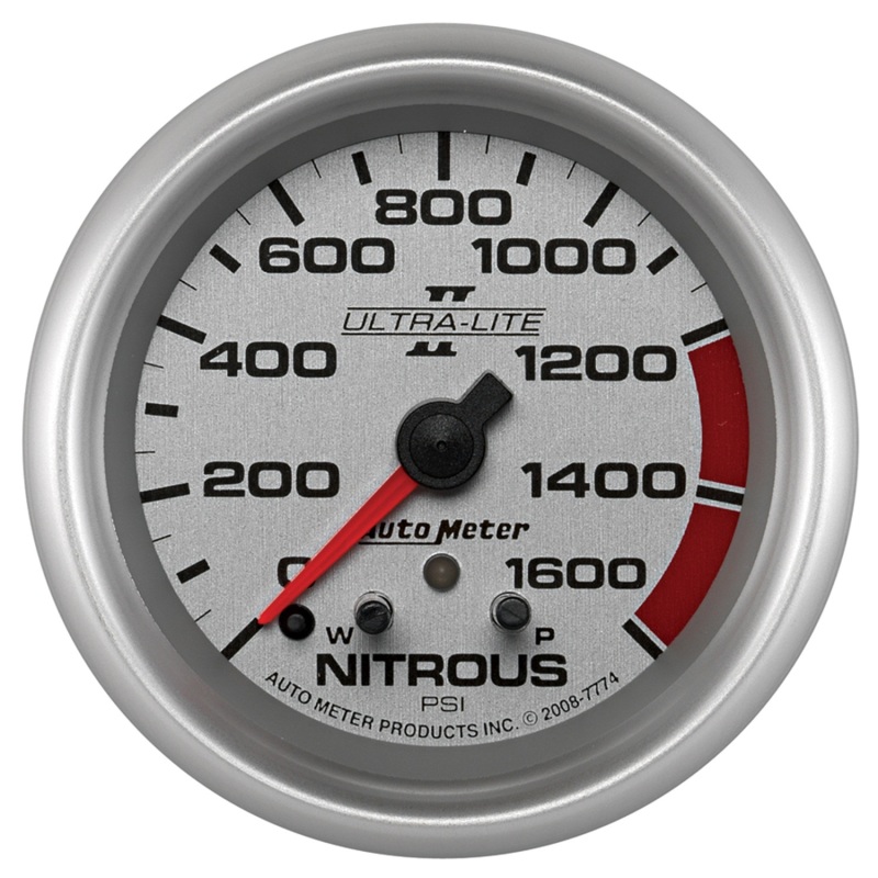 AutoMeter Gauge Nitrous Press 2-5/8in. 1600PSI Stepper Motor W/ Peak & Warn Ultra-Lite II
