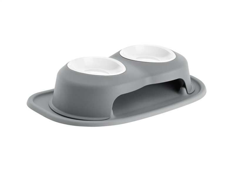 WeatherTech Pet Feeding System Double High 16oz 4in. Poly Bowl - Dark Grey