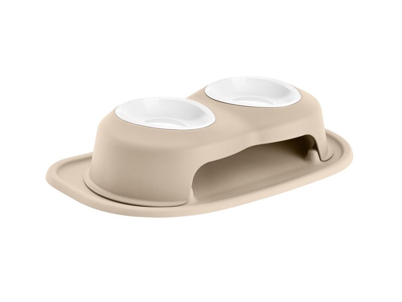 WeatherTech Pet Feeding System Double High 16oz 4in. Poly Bowl - Tan