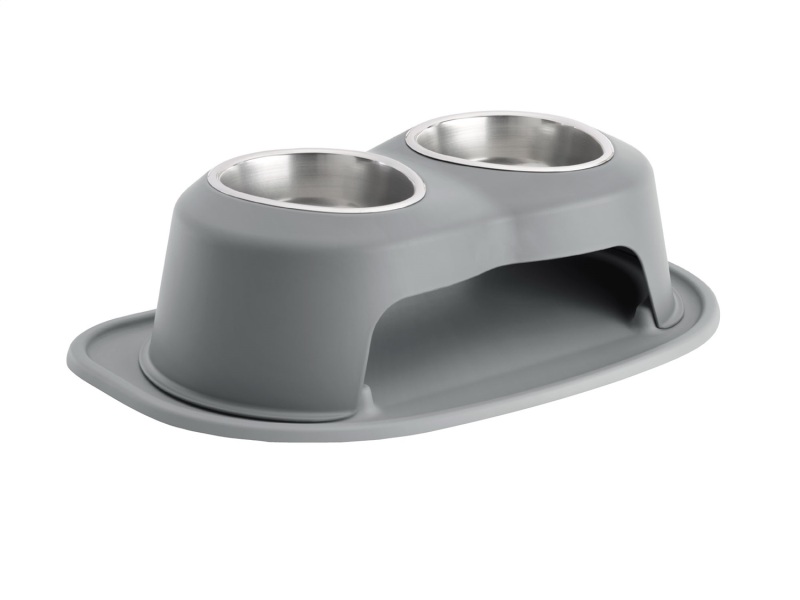 WeatherTech Pet Feeding System Double High 32oz 6in. Stainless Bowl - Dark Grey