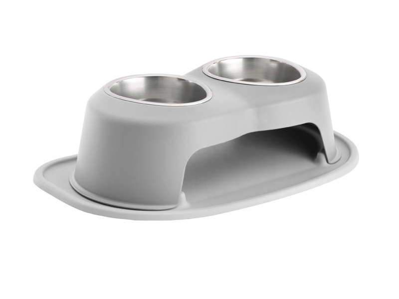 WeatherTech Pet Feeding System Double High 32oz 6in. Stainless Bowl - Light Grey
