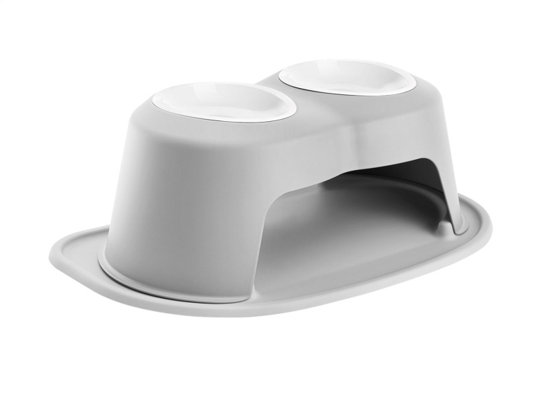 WeatherTech Pet Feeding System Double High 32oz 8in. Poly Bowl - Light Grey