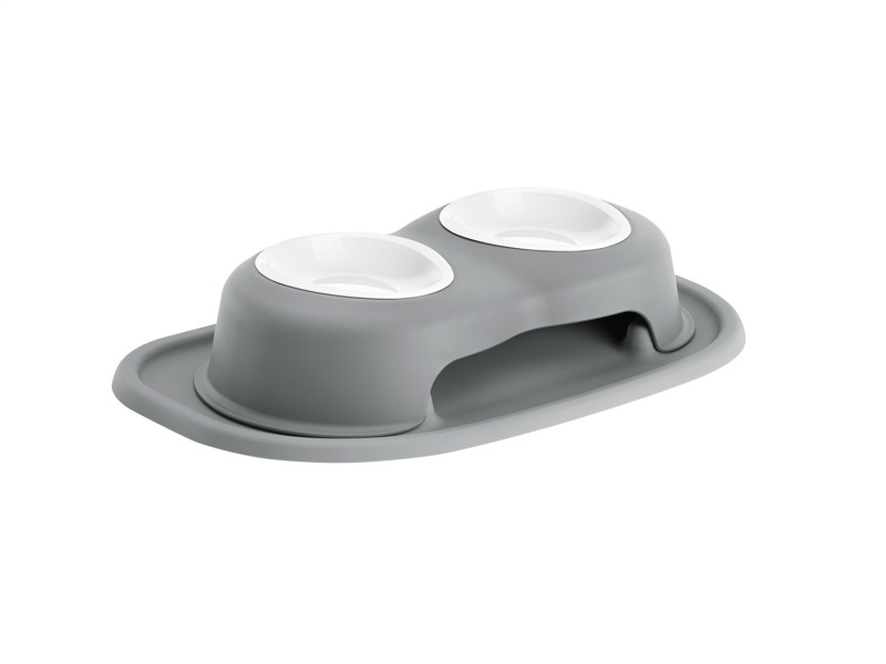 WeatherTech Pet Feeding System Double High 8oz 3in. Poly Bowl - Dark Grey