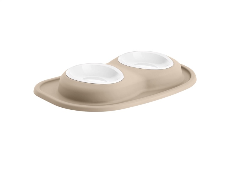 WeatherTech Pet Feeding System Double Low 16oz 2in. Poly Bowl - Tan