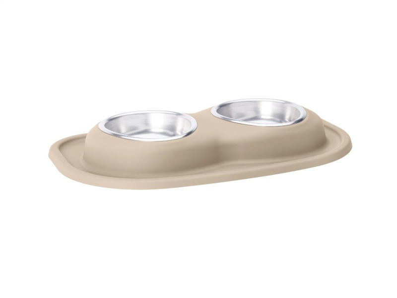 WeatherTech Pet Feeding System Double Low 16oz 2in. Stainless Bowl - Tan