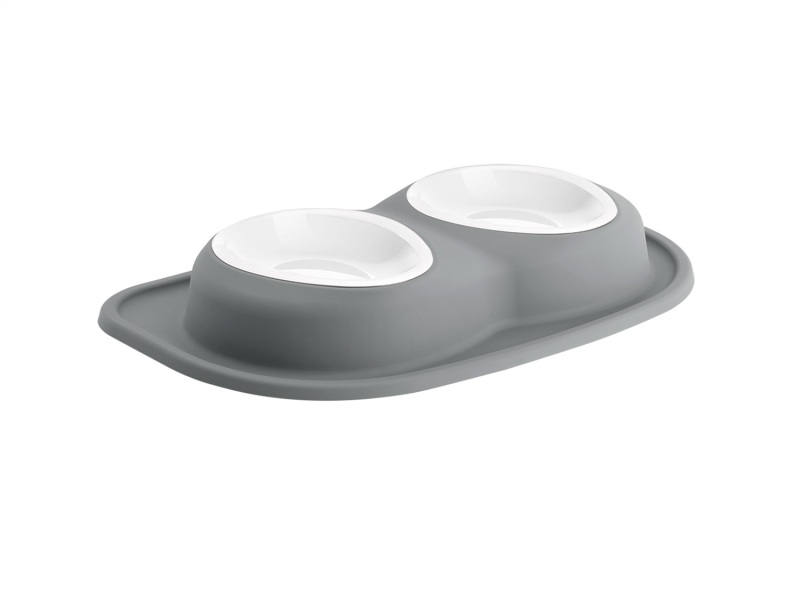 WeatherTech Pet Feeding System Double Low 32oz 3in. Poly Bowl - Dark Grey
