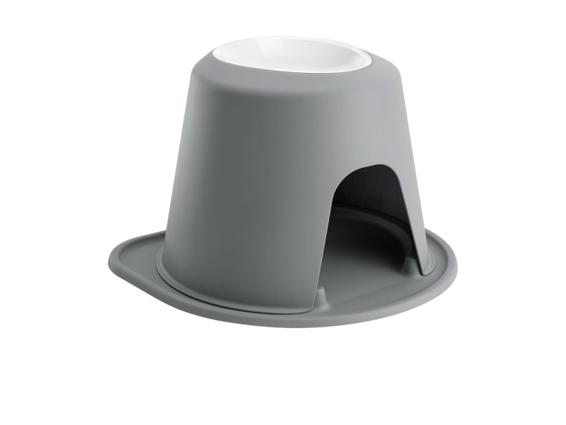 WeatherTech Pet Feeding System Single High 64oz 10in. Poly Bowl - Dark Grey