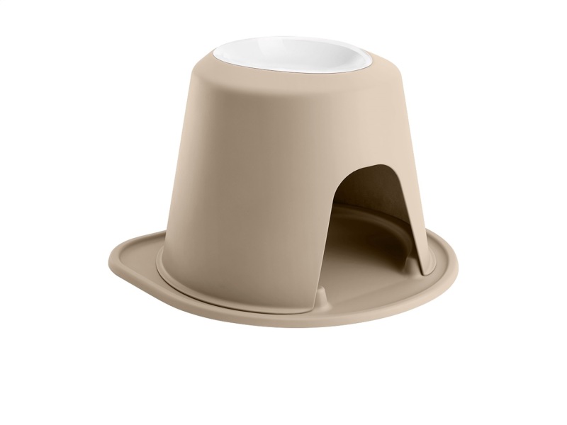 WeatherTech Pet Feeding System Single High 64oz 10in. Poly Bowl - Tan