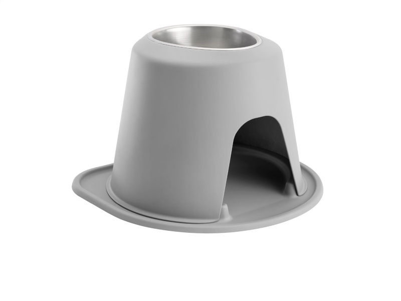 WeatherTech Pet Feeding System Single High 64oz 10in. Stainless Bowl - Light Grey