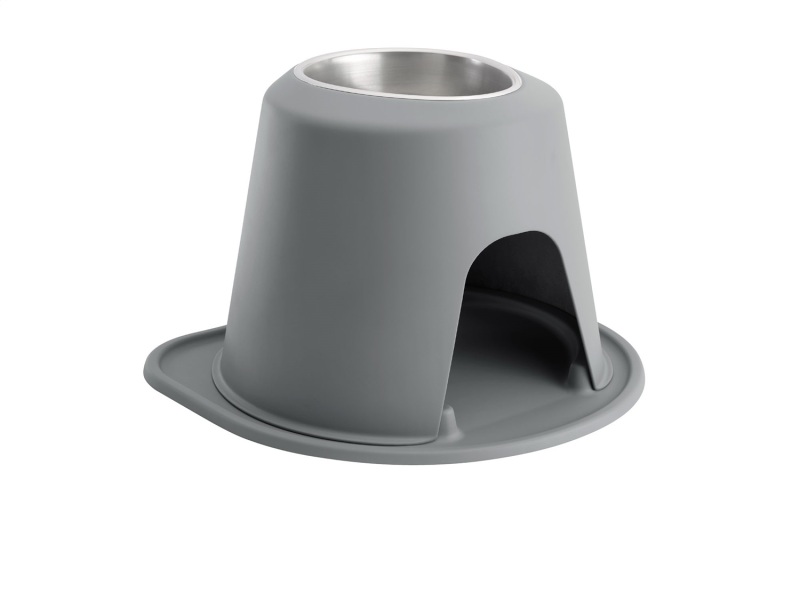WeatherTech Pet Feeding System Single High 64oz 12in. Stainless Bowl - Dark Grey