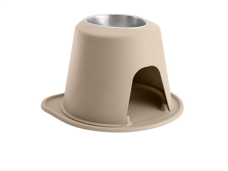 WeatherTech Pet Feeding System Single High 64oz 12in. Stainless Bowl - Tan