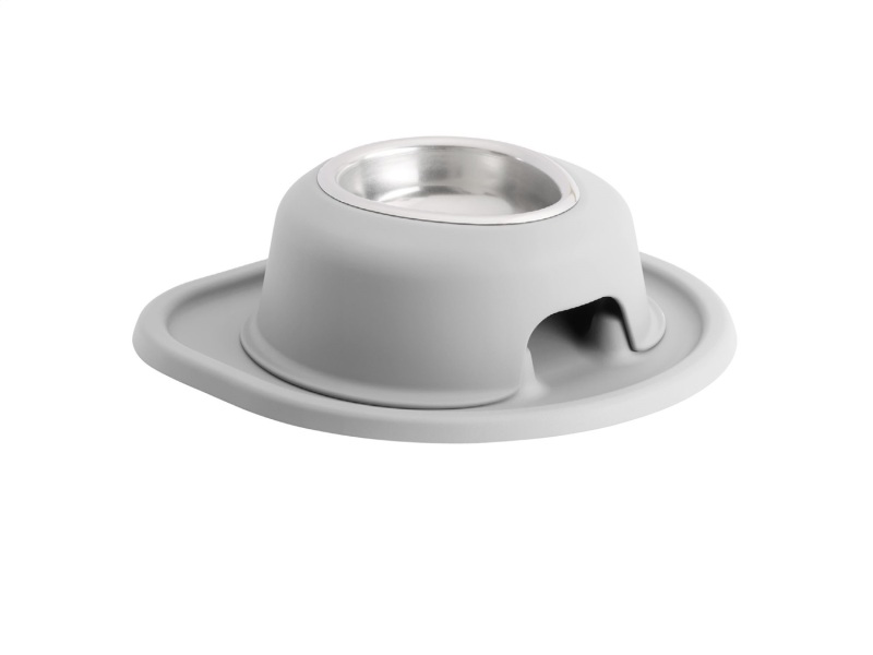 WeatherTech Pet Feeding System Single High 8oz 3in. Stainless Bowl - Light Grey