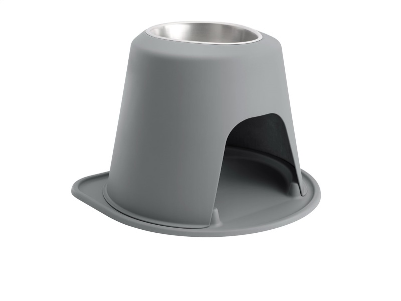 WeatherTech Pet Feeding System Single High 96oz 14in. Stainless Bowl - Dark Grey
