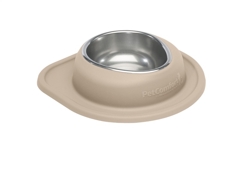WeatherTech Pet Feeding System Single Low 32oz 3in. Stainless Bowl - Tan