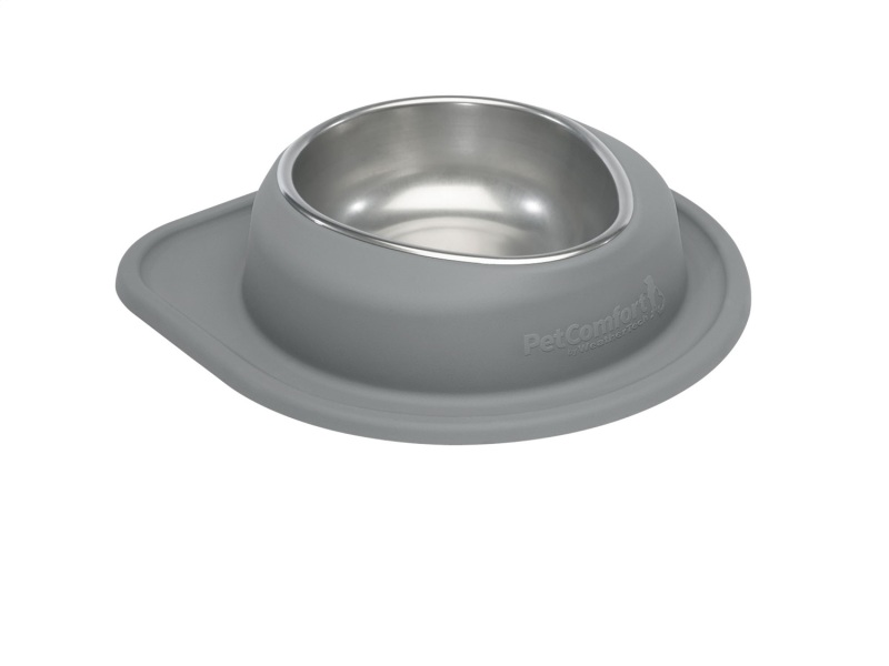 WeatherTech Pet Feeding System Single Low 64oz 3in. Stainless Bowl - Dark Grey