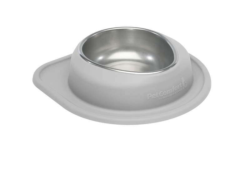 WeatherTech Pet Feeding System Single Low 64oz 3in. Stainless Bowl - Light Grey