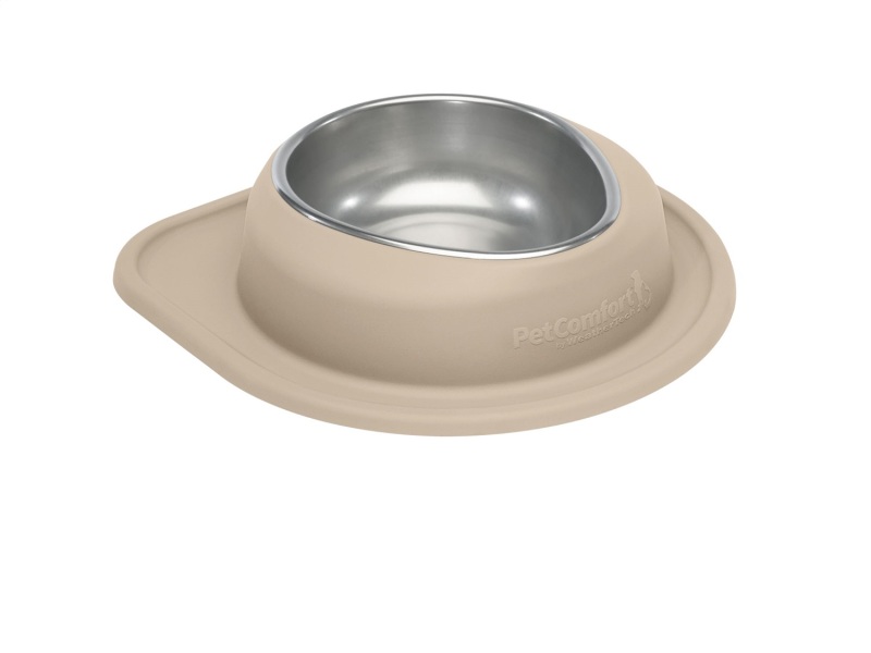 WeatherTech Pet Feeding System Single Low 64oz 3in. Stainless Bowl - Tan
