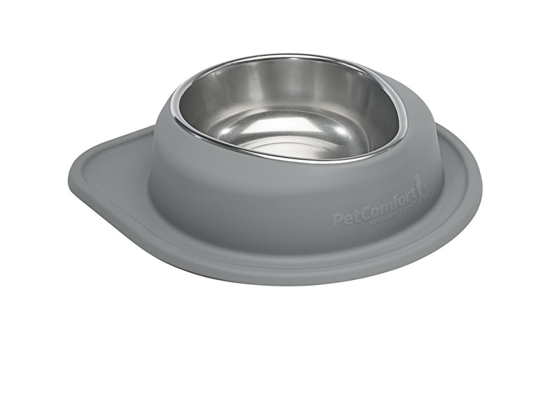 WeatherTech Pet Feeding System Single Low 96oz 3in. Stainless Bowl - Dark Grey
