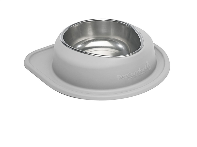 WeatherTech Pet Feeding System Single Low 96oz 3in. Stainless Bowl - Light Grey