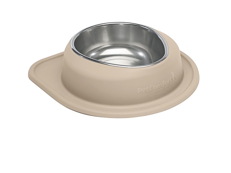 WeatherTech Pet Feeding System Single Low 96oz 3in. Stainless Bowl - Tan