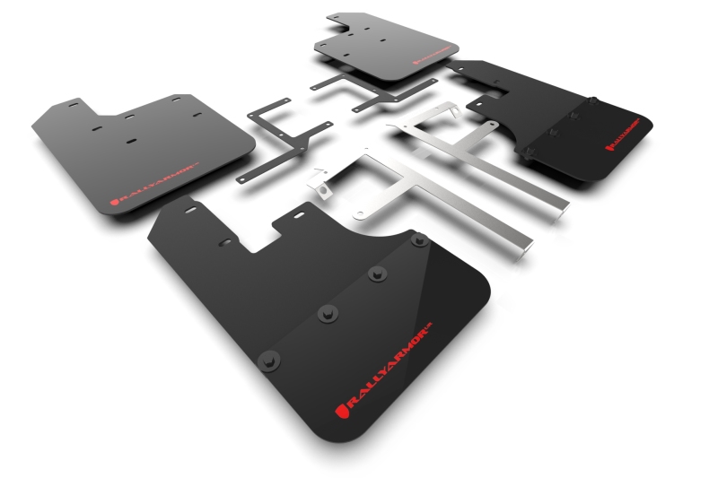 Rally Armor 19-25 Jeep Gladiator JT (Incl. Overland/Sport/Sport S) Black Mud Flap w/Red Logo