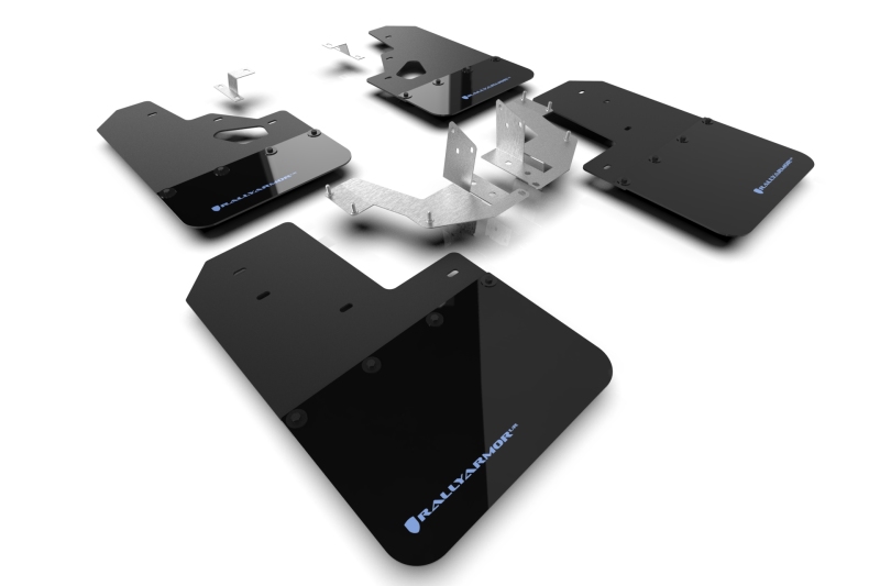 Rally Armor 21-25 Ford Bronco (Plstc Bmpr + RR - NO Rptr/Sprt) Blk Mud Flap w/Area Blue Logo