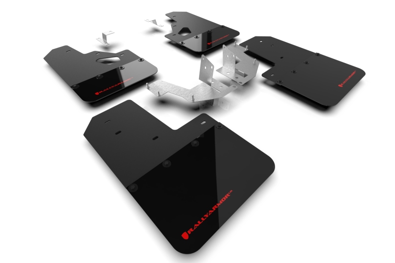 Rally Armor 21-25 Ford Bronco (Plstc Bmpr + RR - NO Rptr/Sprt) Blk Mud Flap w/Red Logo