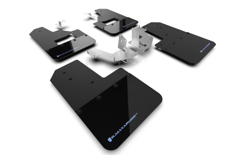 Rally Armor 21-25 Ford Bronco (Plstc Bmpr + RB - NO Rptr/Sprt) Blk Mud Flap w/Area Blue Logo